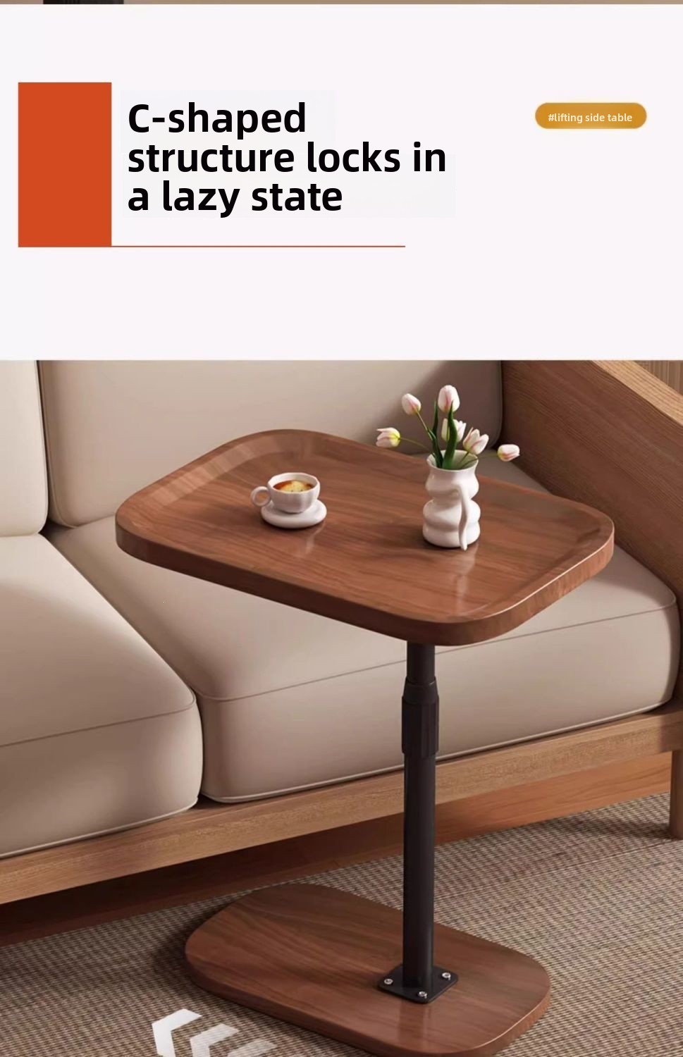 Marble Bedside Table With Lift-top Design For Living Room_voghion.com
