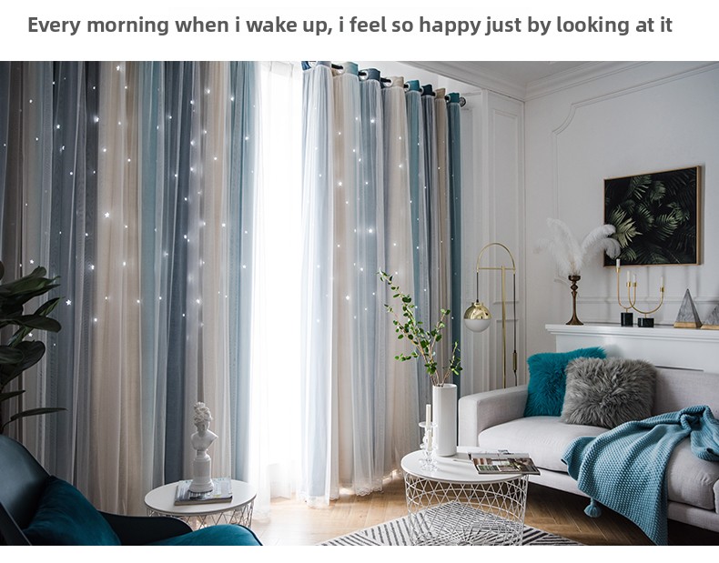 Cortinas opacas morandi con estrellas degradadas doble capa estilo_voghion.com