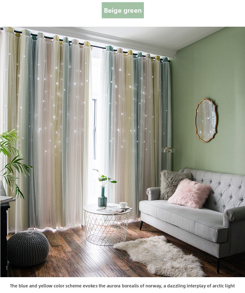 Cortinas opacas morandi con estrellas degradadas doble capa estilo_voghion.com