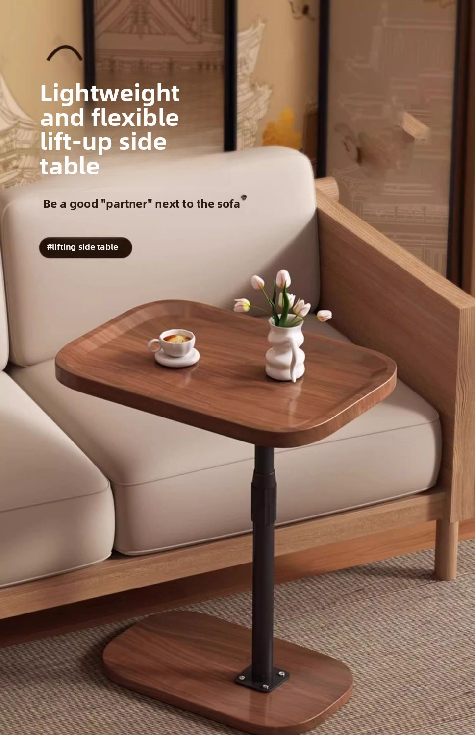 Marble Bedside Table With Lift-top Design For Living Room_voghion.com