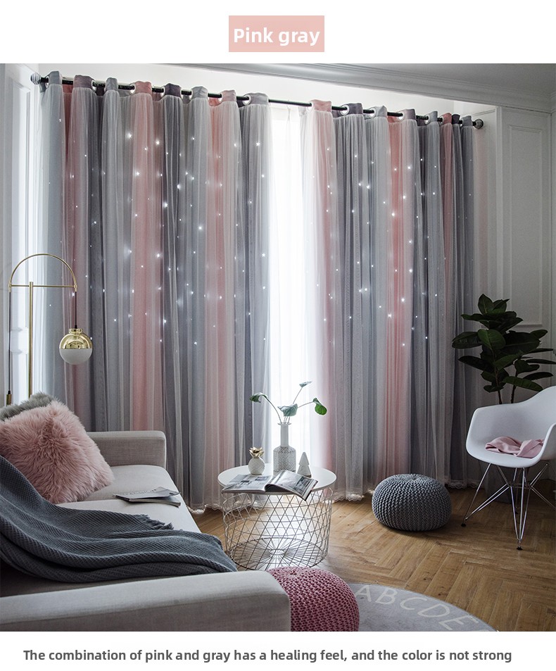 Cortinas opacas morandi con estrellas degradadas doble capa estilo_voghion.com