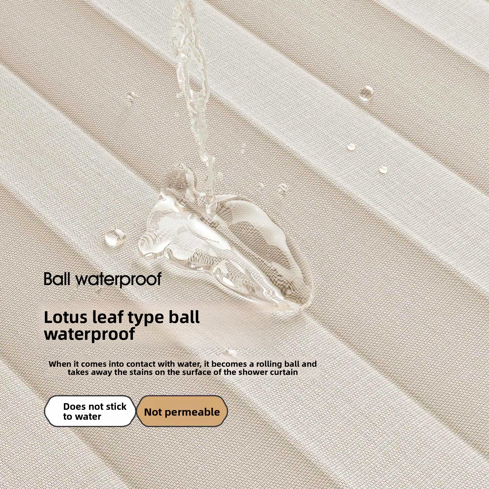 Bathroom Shower Curtain, Wet‑dry Separation, Foldable Bath Curtain, No‑drilling Magnetic‑suction Invisible Waterproof Fabric For Shower Rooms._voghion.com