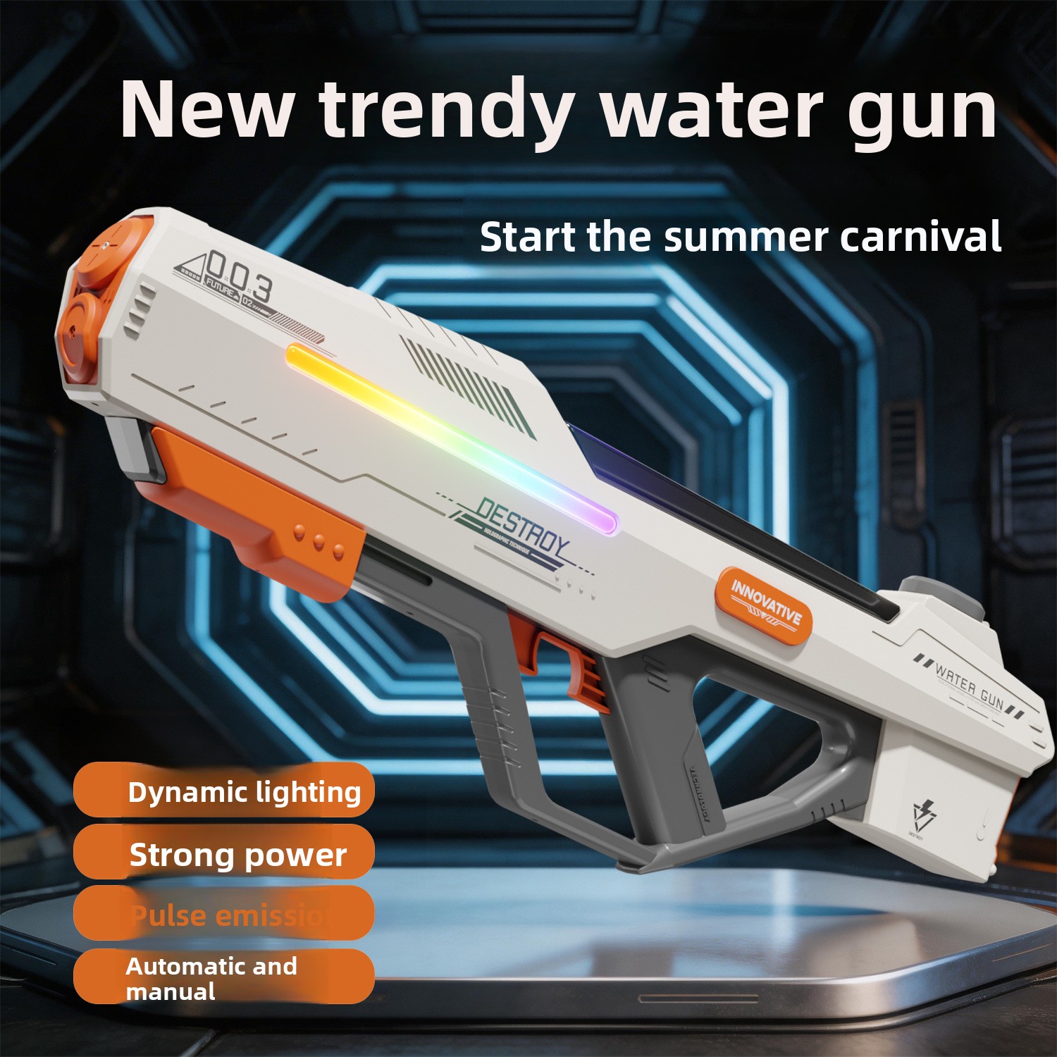 Electric Pulse Water Gun Automatic Large Capacity Toy For Summer_voghion.com