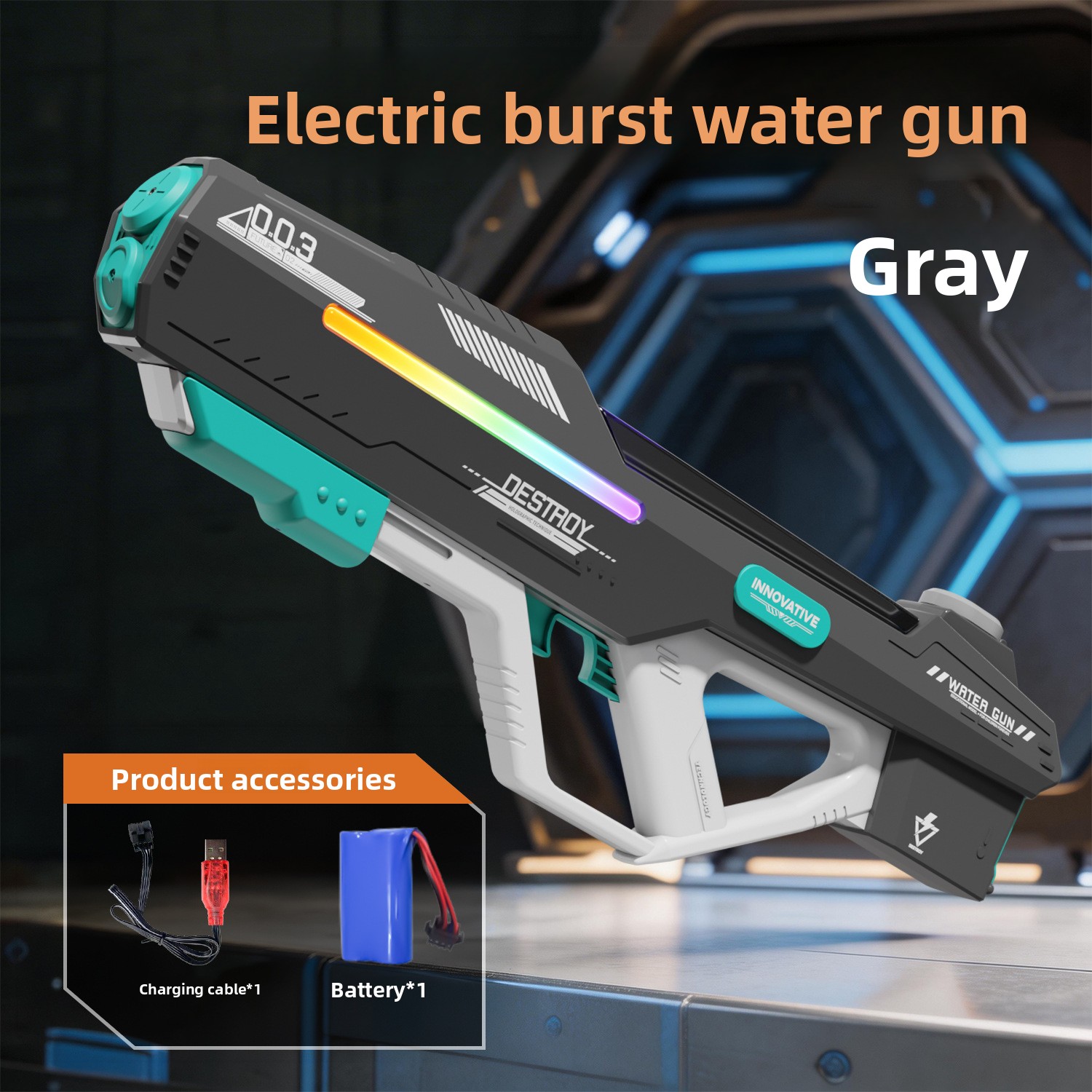 Electric Pulse Water Gun Automatic Large Capacity Toy For Summer_voghion.com