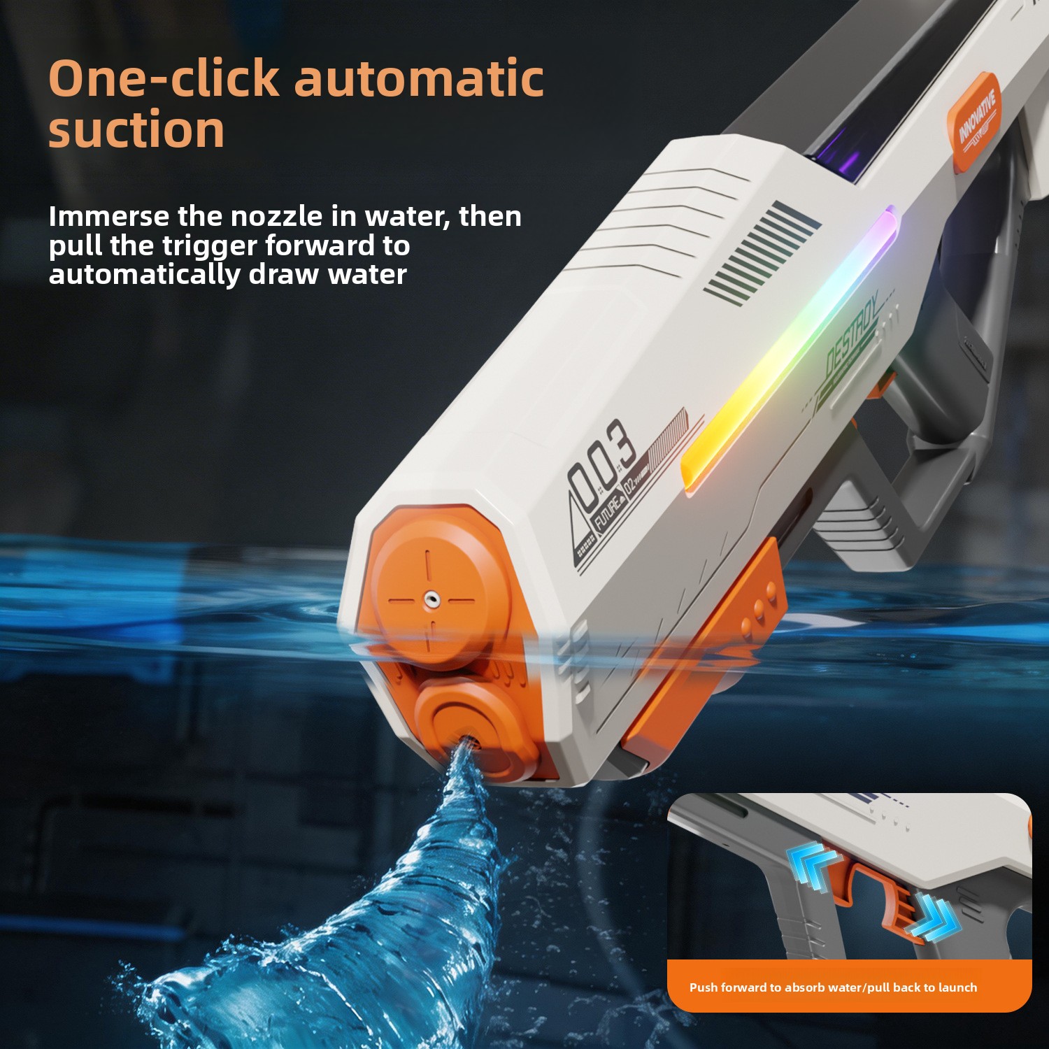 Electric Pulse Water Gun Automatic Large Capacity Toy For Summer_voghion.com