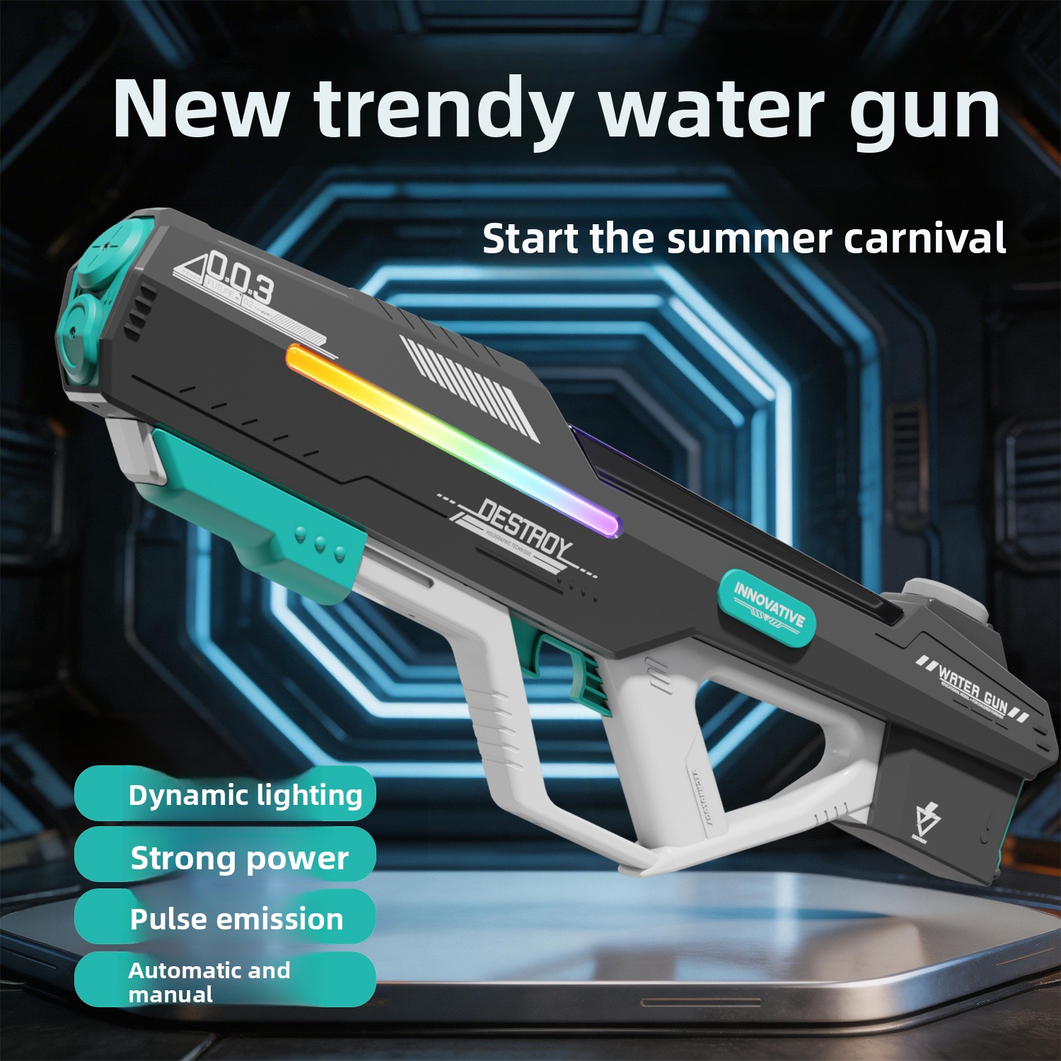 Electric Pulse Water Gun Automatic Large Capacity Toy For Summer_voghion.com