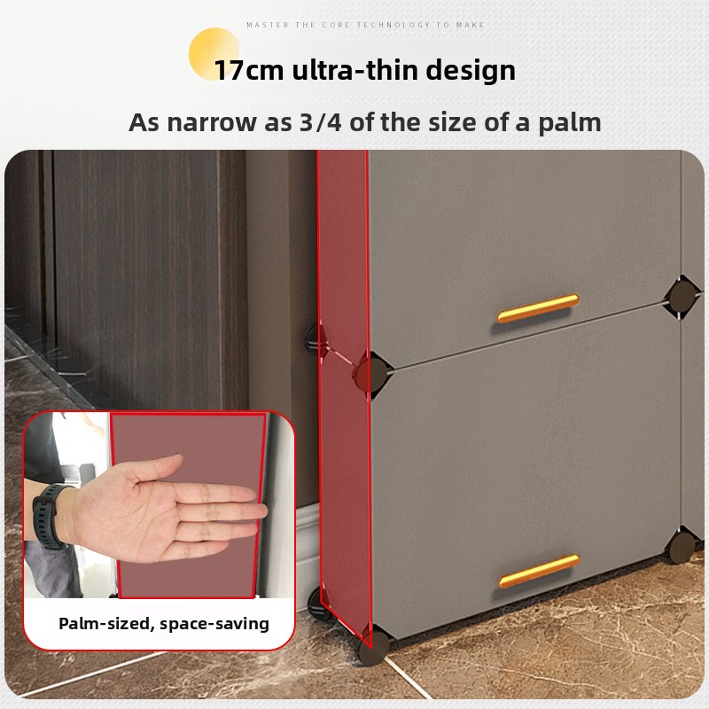 Mobiletto ultra sottile per l'ingresso di casa, mobiletto a muro salvaspazio per l'ingresso, scarpiera piccola, stretta e semplice_voghion.com