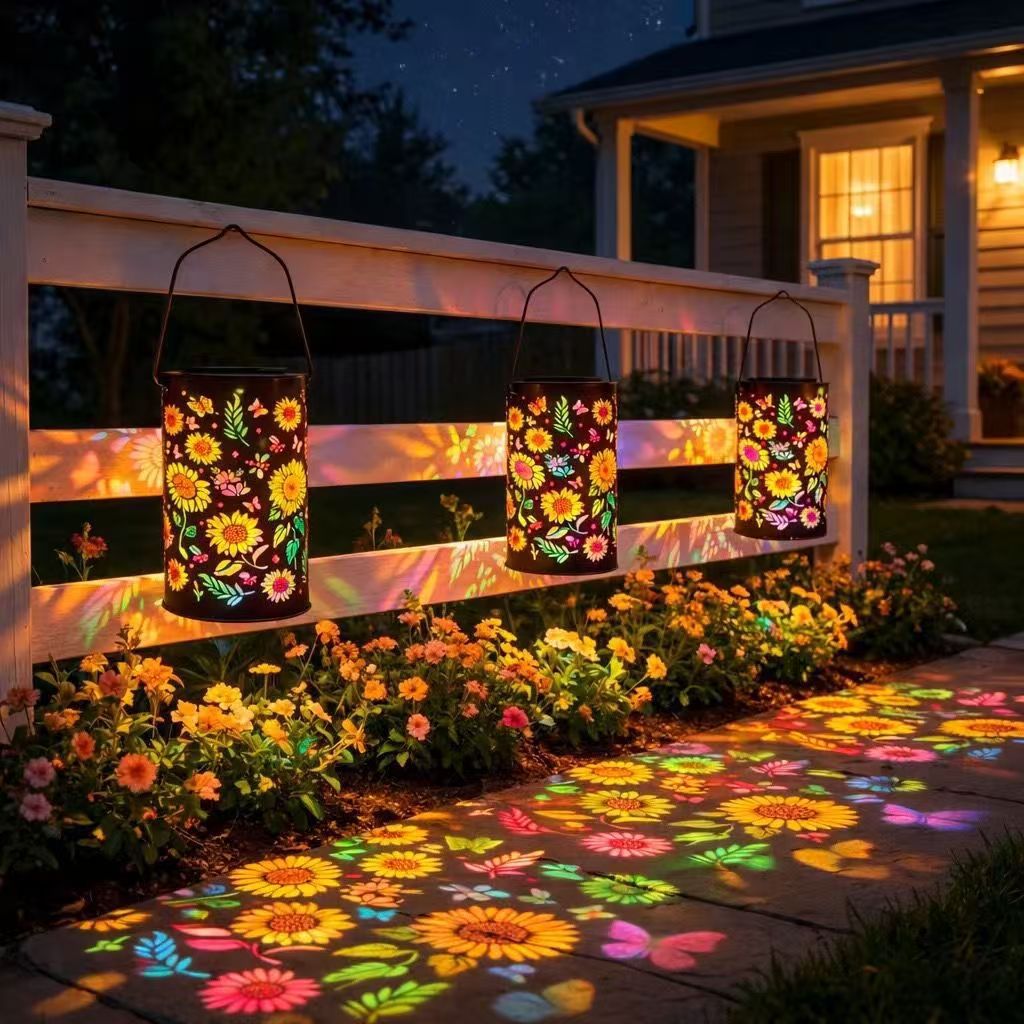 Solar Sunflower Decorative Projection Light For Outdoor Garden_voghion.com