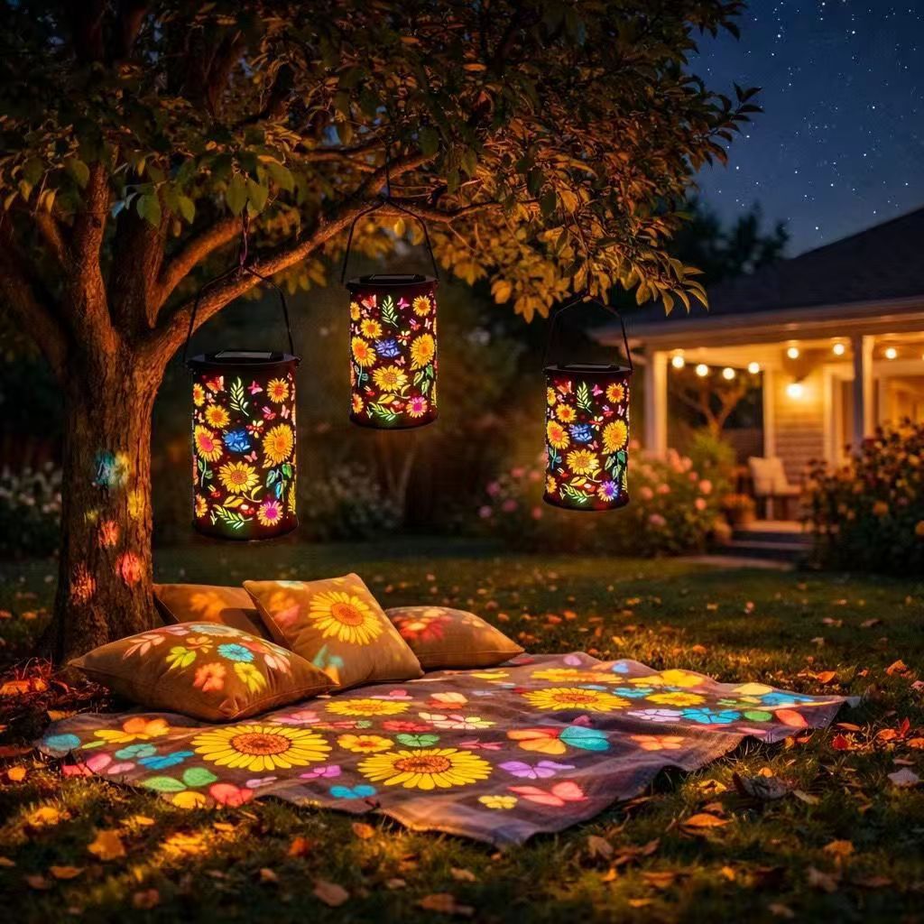Solar Sunflower Decorative Projection Light For Outdoor Garden_voghion.com