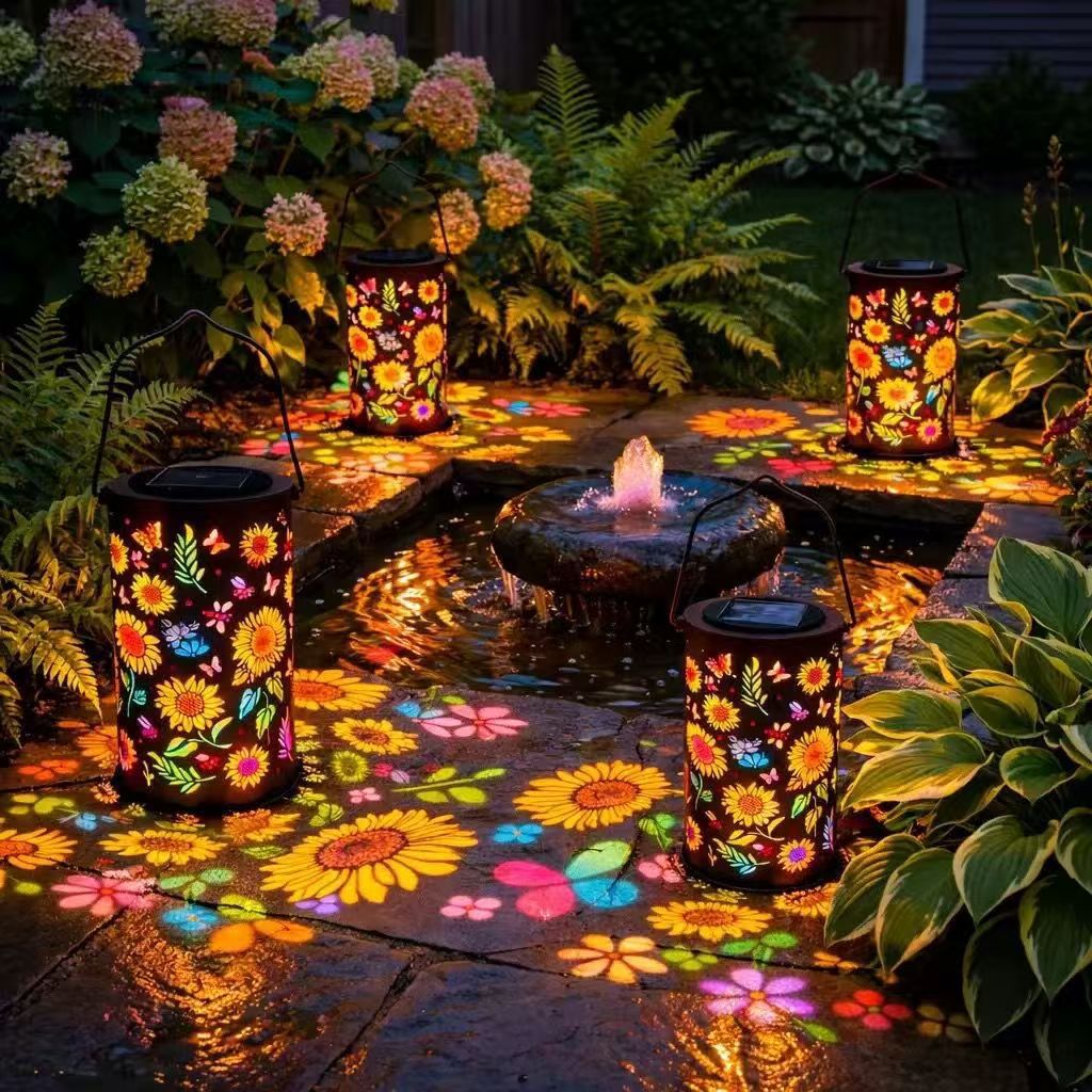 Solar Sunflower Decorative Projection Light For Outdoor Garden_voghion.com