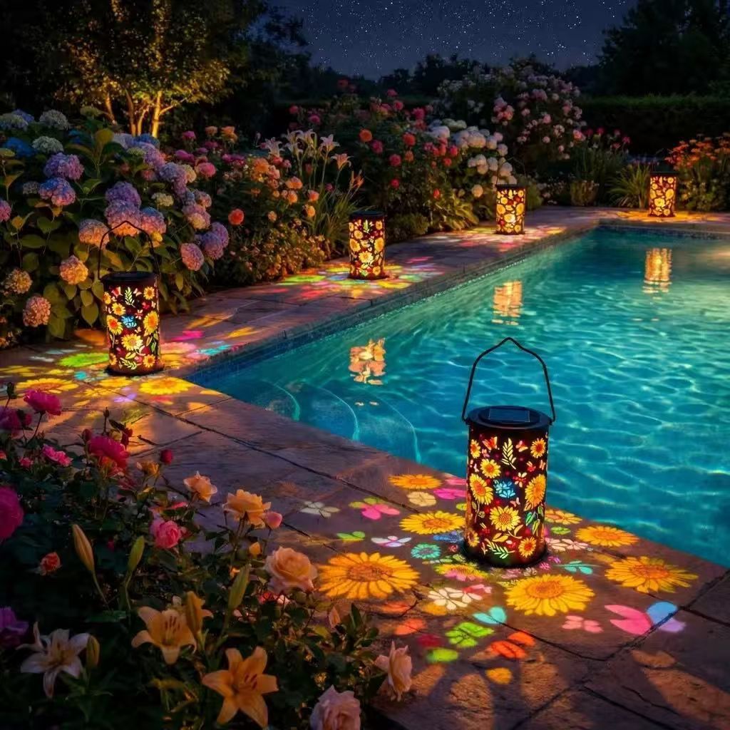 Solar Sunflower Decorative Projection Light For Outdoor Garden_voghion.com