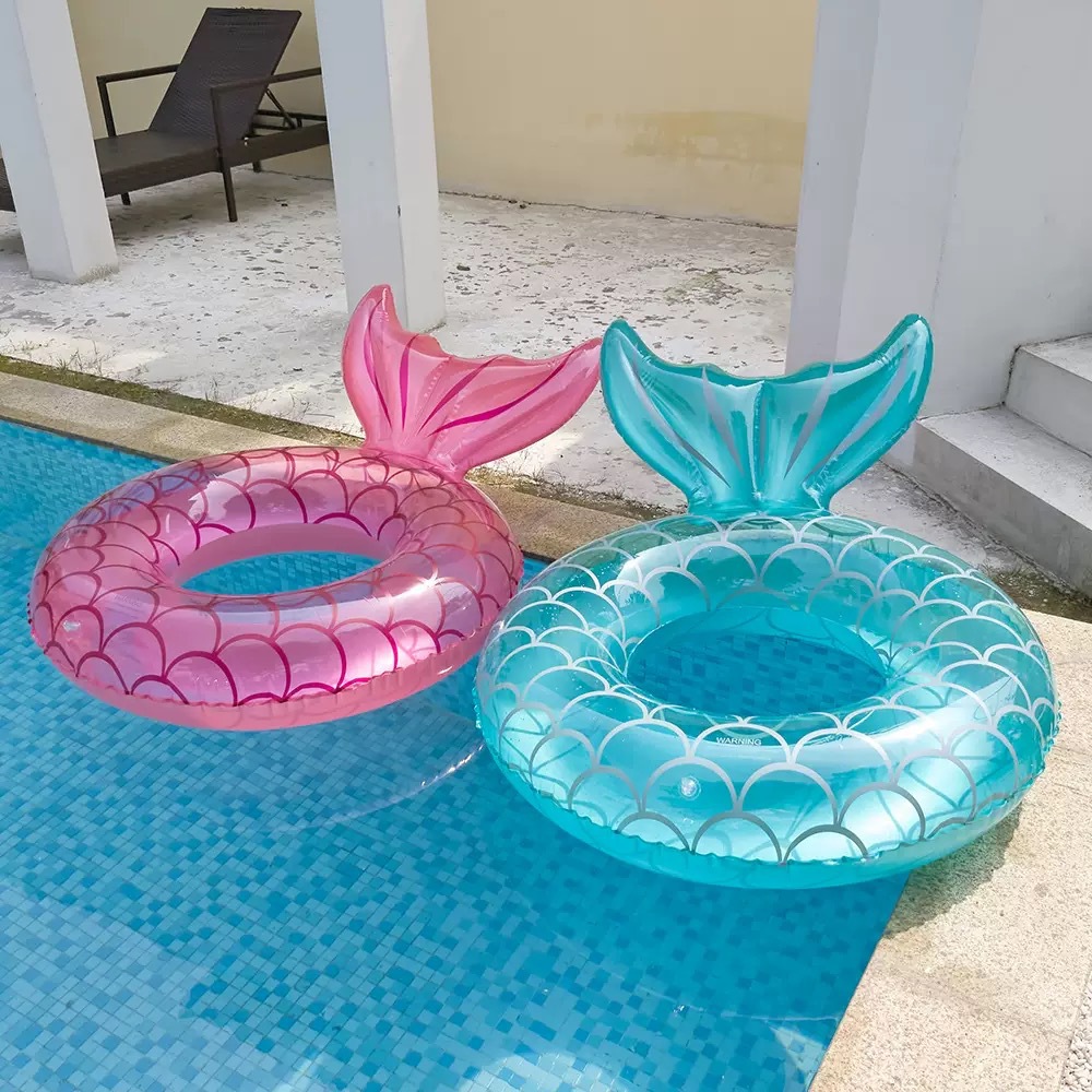 Thickened Mermaid Seat Inflatable Lifebuoy For Adults And Children, Water Toy, Swimming Ring, Underarm Ring_voghion.com