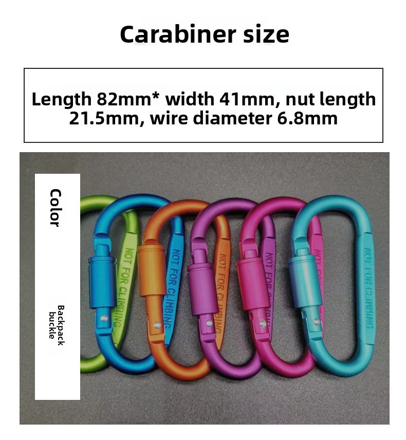 Carabiner D-shaped High-Quality Thickened 8cm Lock Flat Quick-Hook Buckle Accessories Colorful_voghion.com