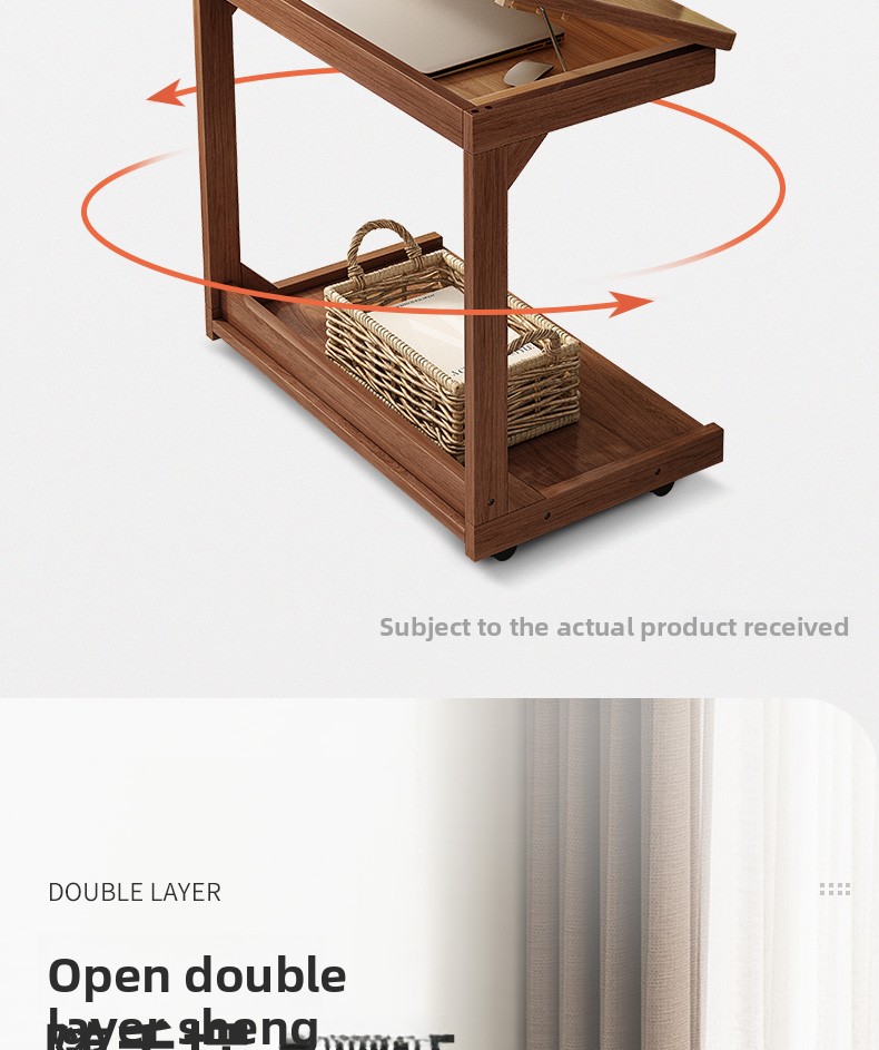 Table de chevet mobile en bois massif pour salon, maison, petit chariot, canapé, table à thé_voghion.com