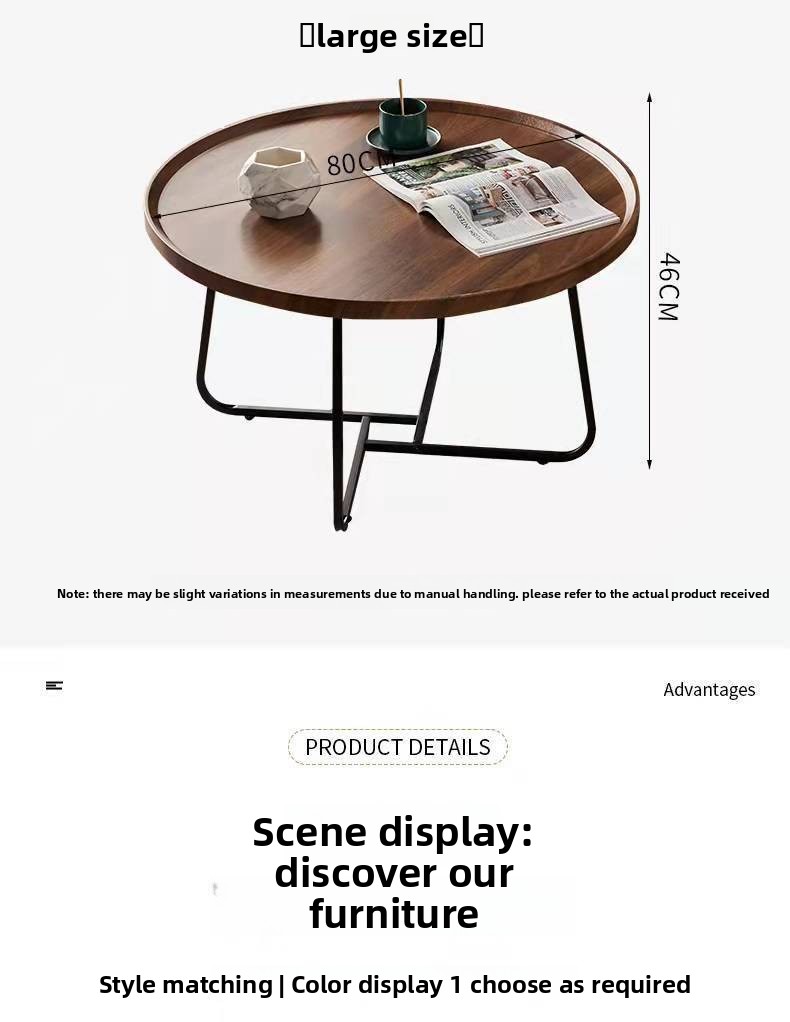 Premium Multifunktionale Moderne Einfache Wohnzimmer Hause Kleine Wohnung Runde Kombination Kaffee Tee Tisch_voghion.com