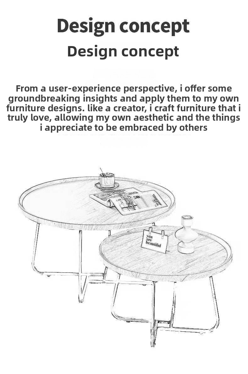 Premium Multifunktionale Moderne Einfache Wohnzimmer Hause Kleine Wohnung Runde Kombination Kaffee Tee Tisch_voghion.com