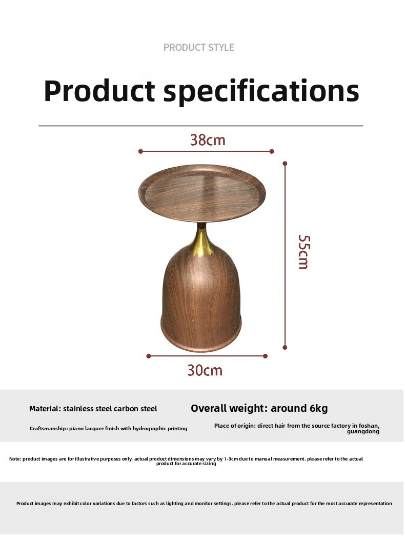 Comodino moderno minimalista piccolo con tavolino da caffè color noce per camera da letto e balcone_voghion.com