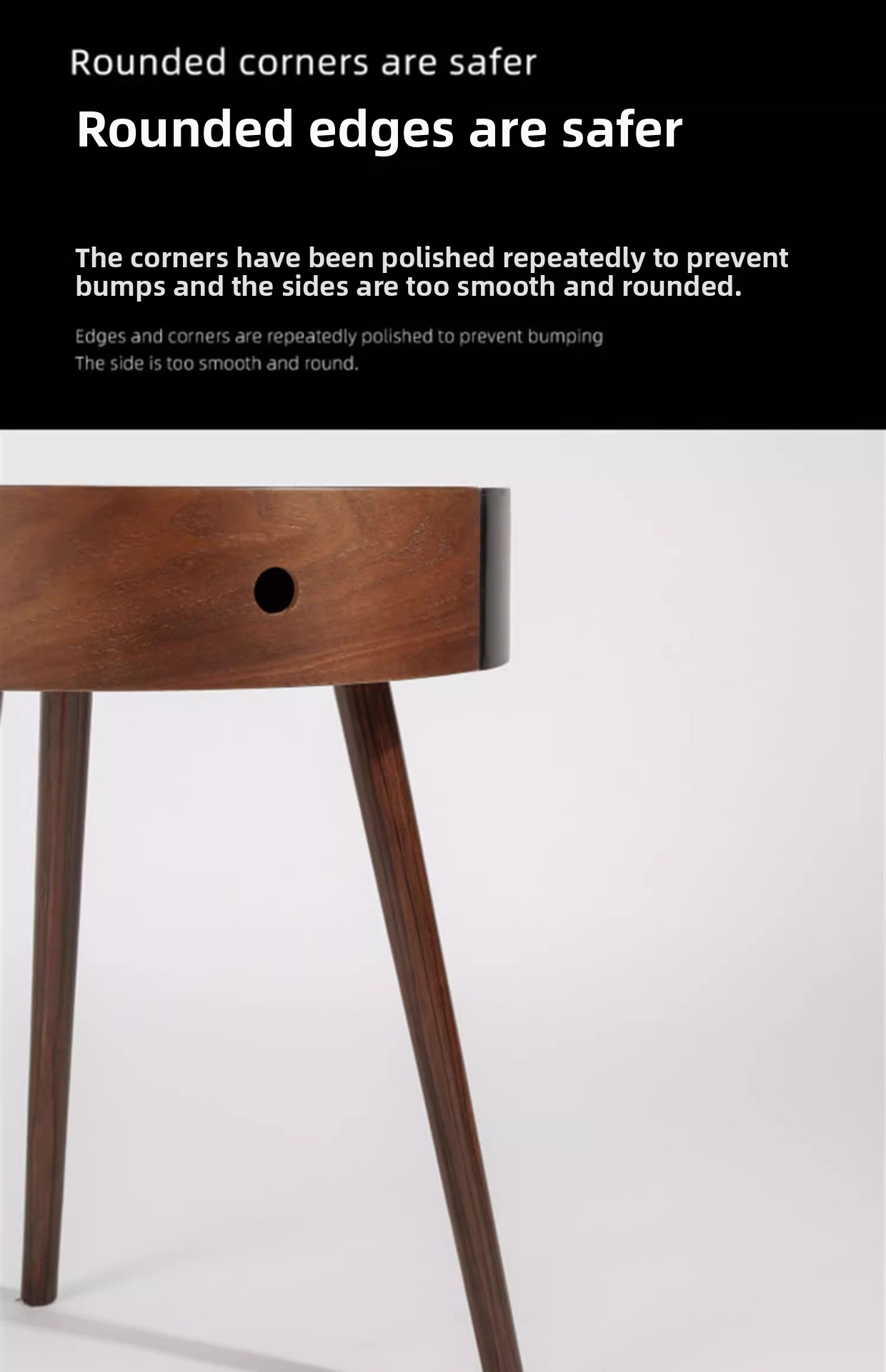 Italian Minimalist Round Bedside Cabinet Living Room Side Corner Single Drawer Small Table Storage Ins Style_voghion.com