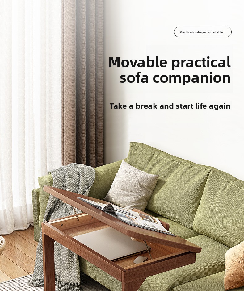 Table de chevet mobile en bois massif pour salon, maison, petit chariot, canapé, table à thé_voghion.com