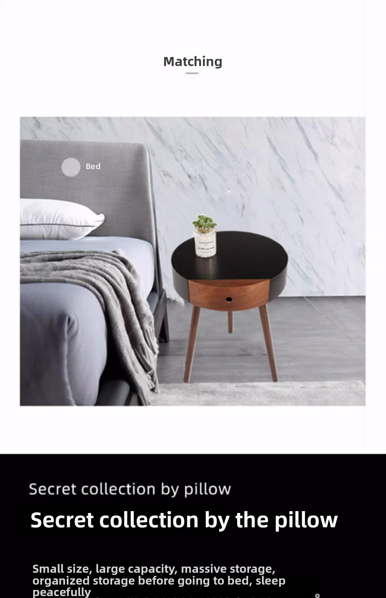 Italian Minimalist Round Bedside Cabinet Living Room Side Corner Single Drawer Small Table Storage Ins Style_voghion.com