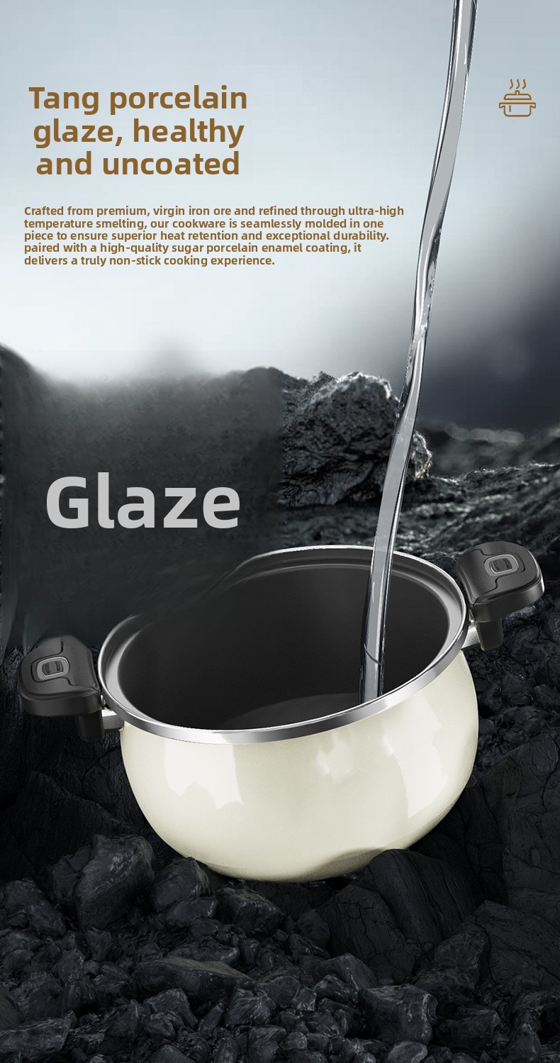 Konbach Enamel Household Micro Pressure Cup Clay Soup Stew Non-stick Induction Cooker Cooking Pot_voghion.com