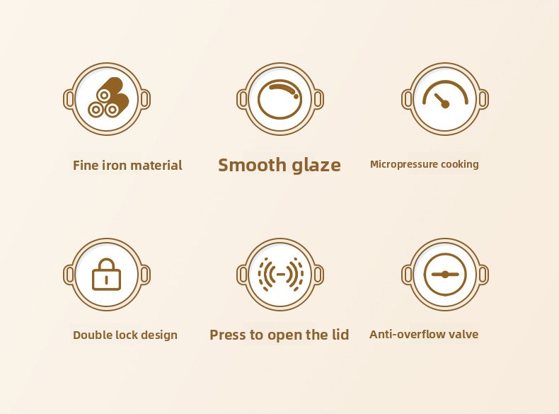 Konbach Enamel Household Micro Pressure Cup Clay Soup Stew Non-stick Induction Cooker Cooking Pot_voghion.com