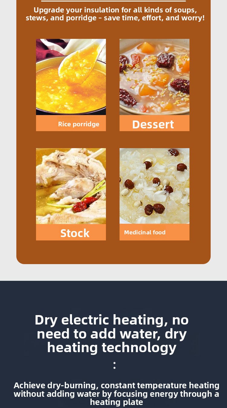 Electronic Warmer No Water Needed Stainless Steel Insulated Bucket Electric Self-service Constant Temperature Breakfast_voghion.com