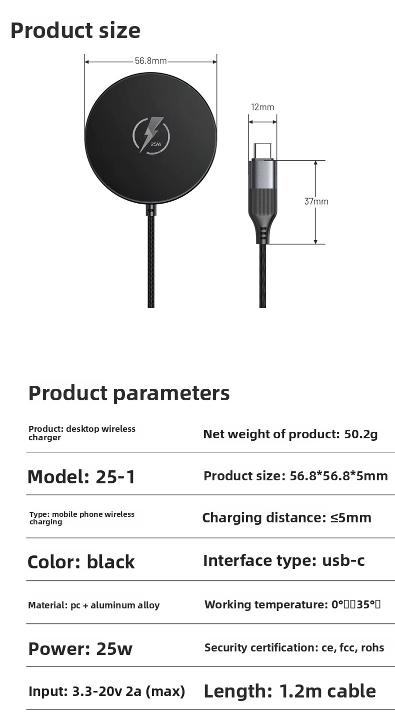 Magnetisches Kabelloses Ladegerät Für Apple Und Huawei 25w_voghion.com