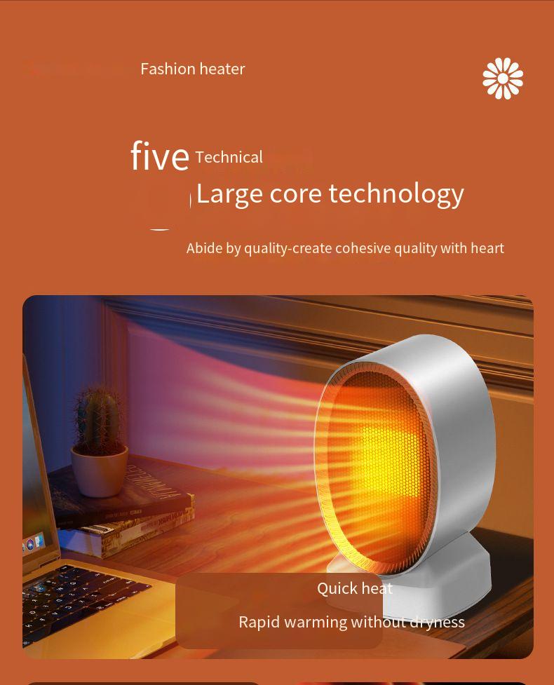 Nuovo modello 2024 Riscaldatore domestico Ventilatore ad aria calda Bagno Risparmio energetico Piccolo scaldapiedi Ufficio Piccolo sole Inverno_voghion.com