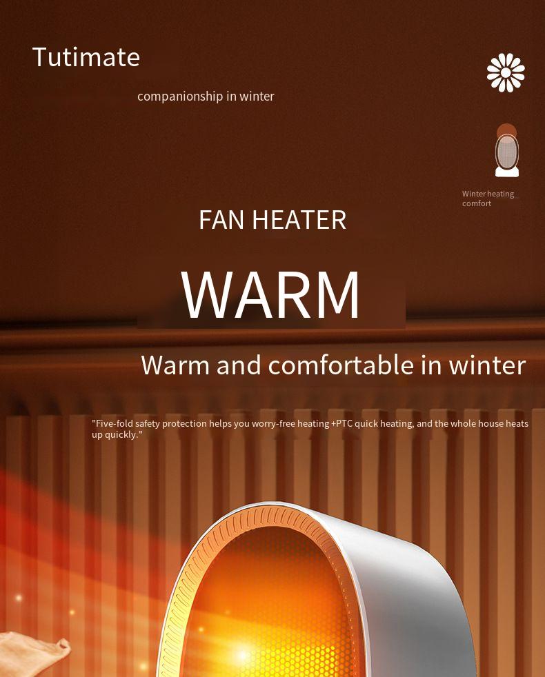 Nuovo modello 2024 Riscaldatore domestico Ventilatore ad aria calda Bagno Risparmio energetico Piccolo scaldapiedi Ufficio Piccolo sole Inverno_voghion.com