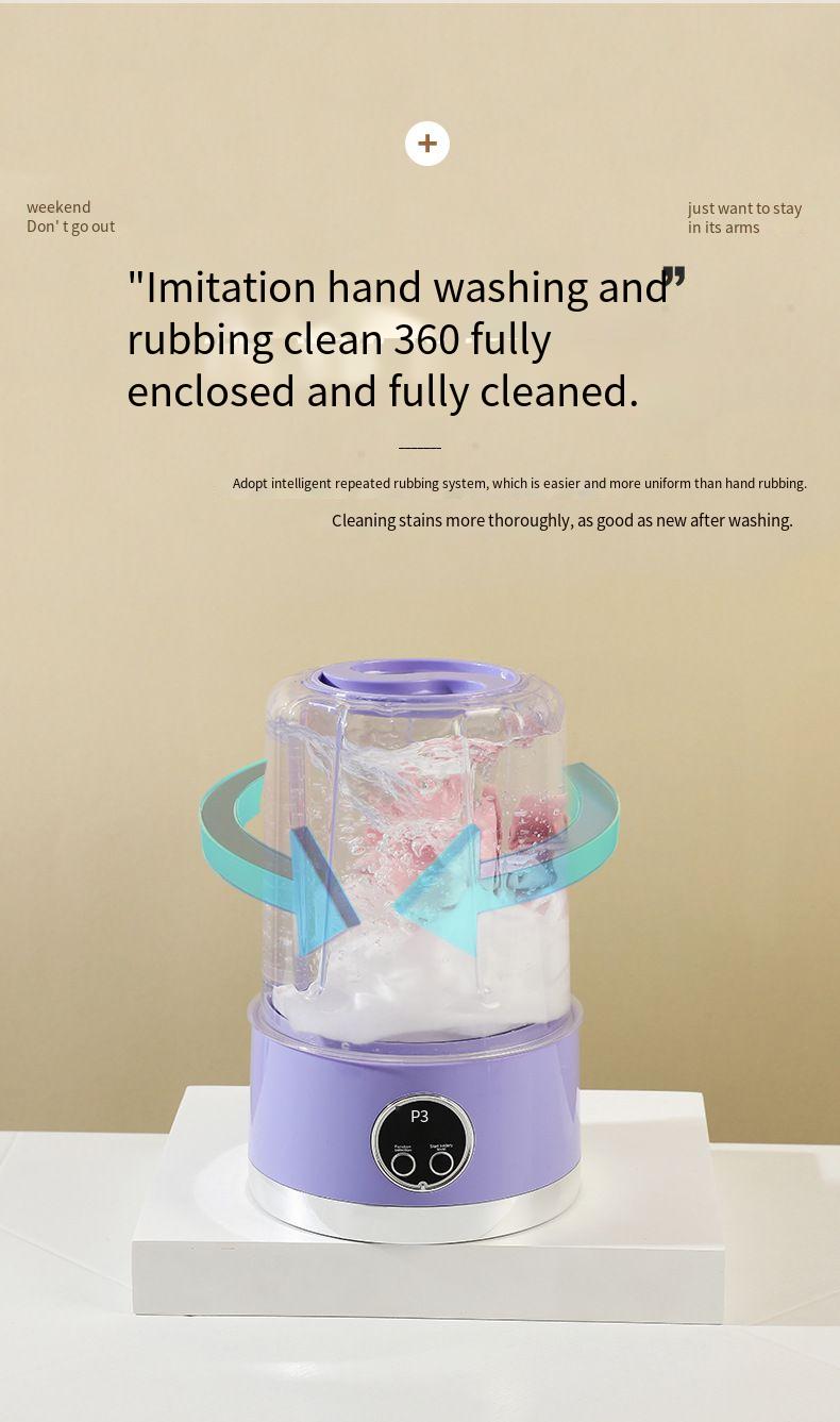 New Rechargeable Mini For Underwear And Socks, Portable Wireless Small Student Dormitory Washing Machine_voghion.com