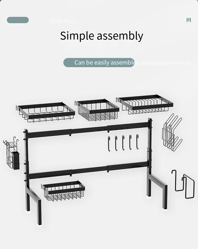 Küche Lagerung Arbeitsplatte Platte Organizer Abtropfen Über Waschbecken Schüssel Geschirr Rack Einziehbare_voghion.com