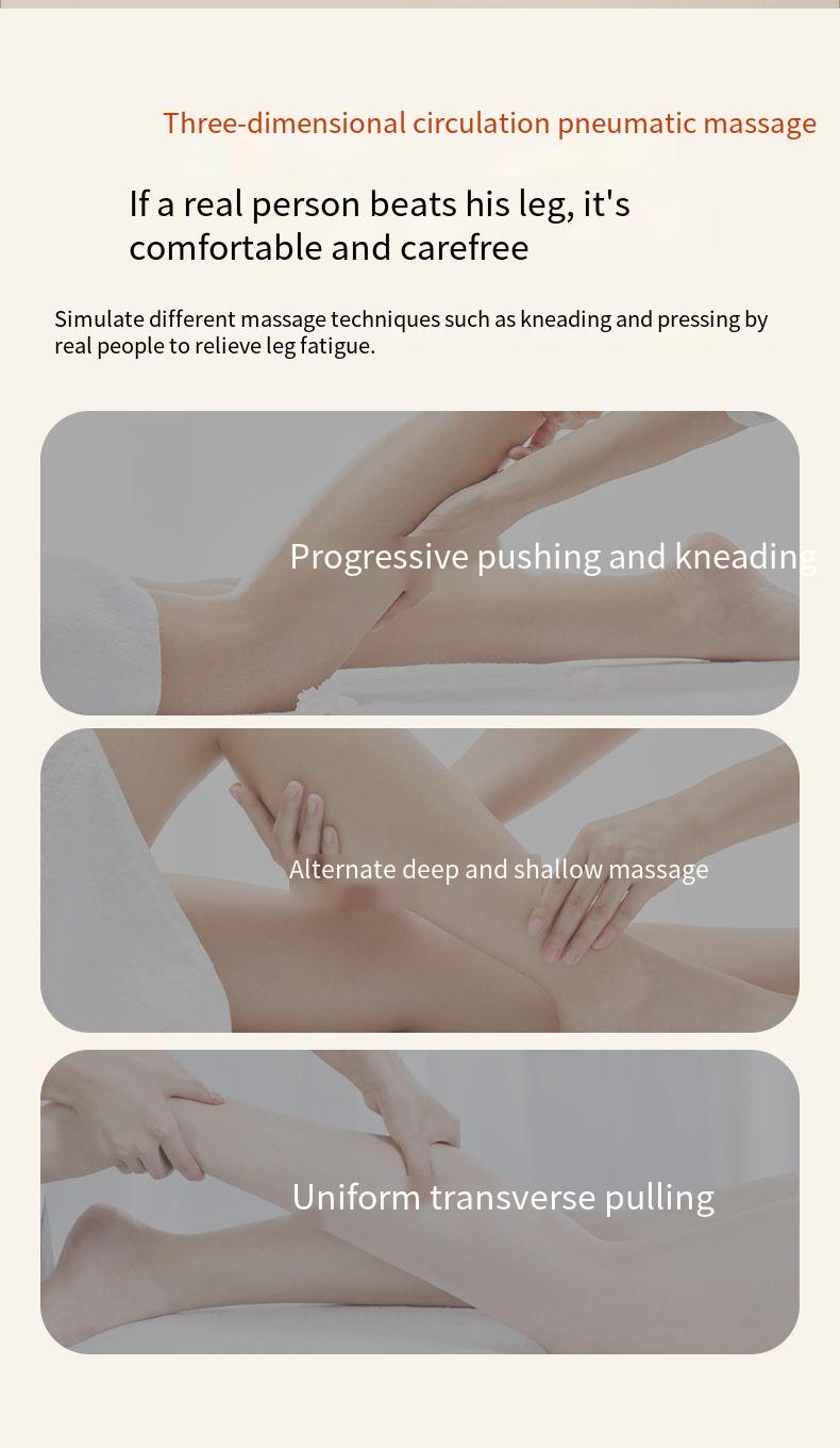 Elektrischer Waden-Airbag mit Luftdruckmassagegerät, Multifunktions-Massagegerät mit konstanter Temperatur, Wärmekompresse, Schönheits-Beine_voghion.com