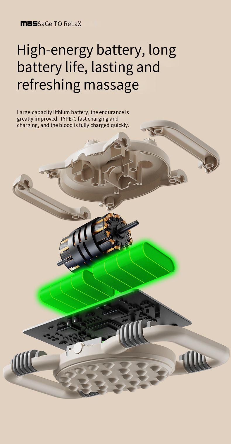 Sechs-Kopf-Faszienpistole für tiefe Rücken- und Taillenmassage mit hochfrequenter Vibration und Muskelentspannung, multifunktional mit mehreren Köpfen_voghion.com