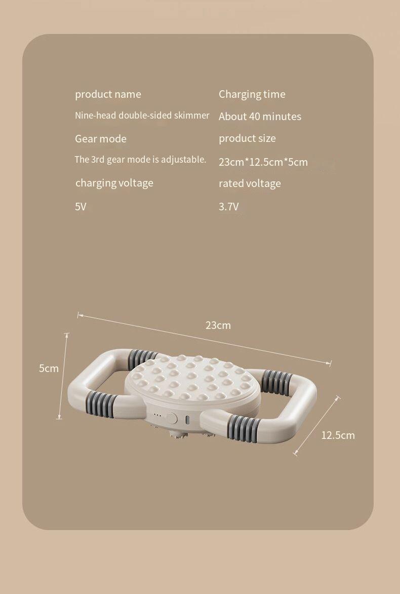 Sechs-Kopf-Faszienpistole für tiefe Rücken- und Taillenmassage mit hochfrequenter Vibration und Muskelentspannung, multifunktional mit mehreren Köpfen_voghion.com