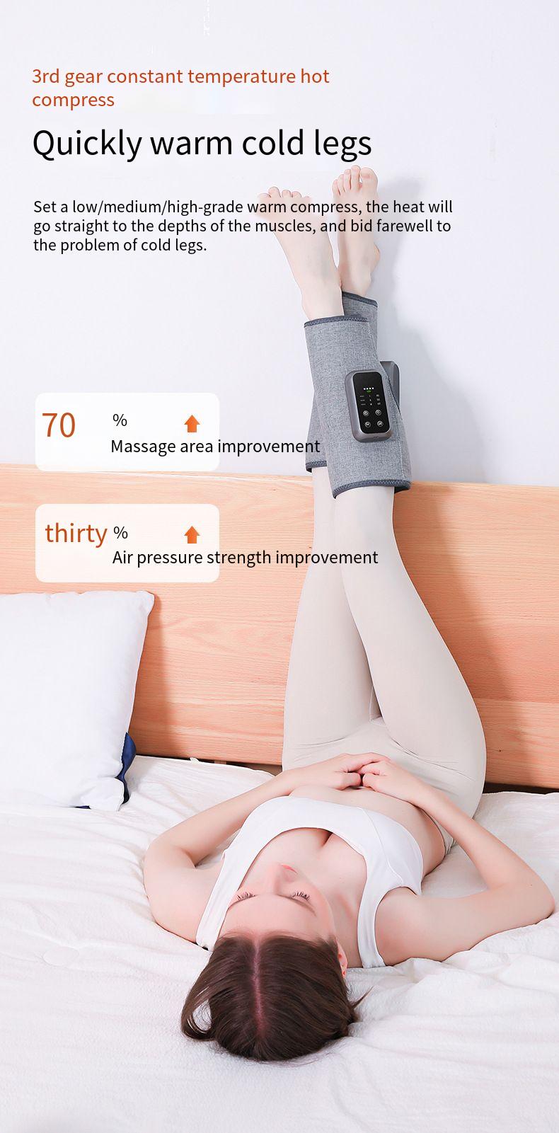 Elektrischer Waden-Airbag mit Luftdruckmassagegerät, Multifunktions-Massagegerät mit konstanter Temperatur, Wärmekompresse, Schönheits-Beine_voghion.com