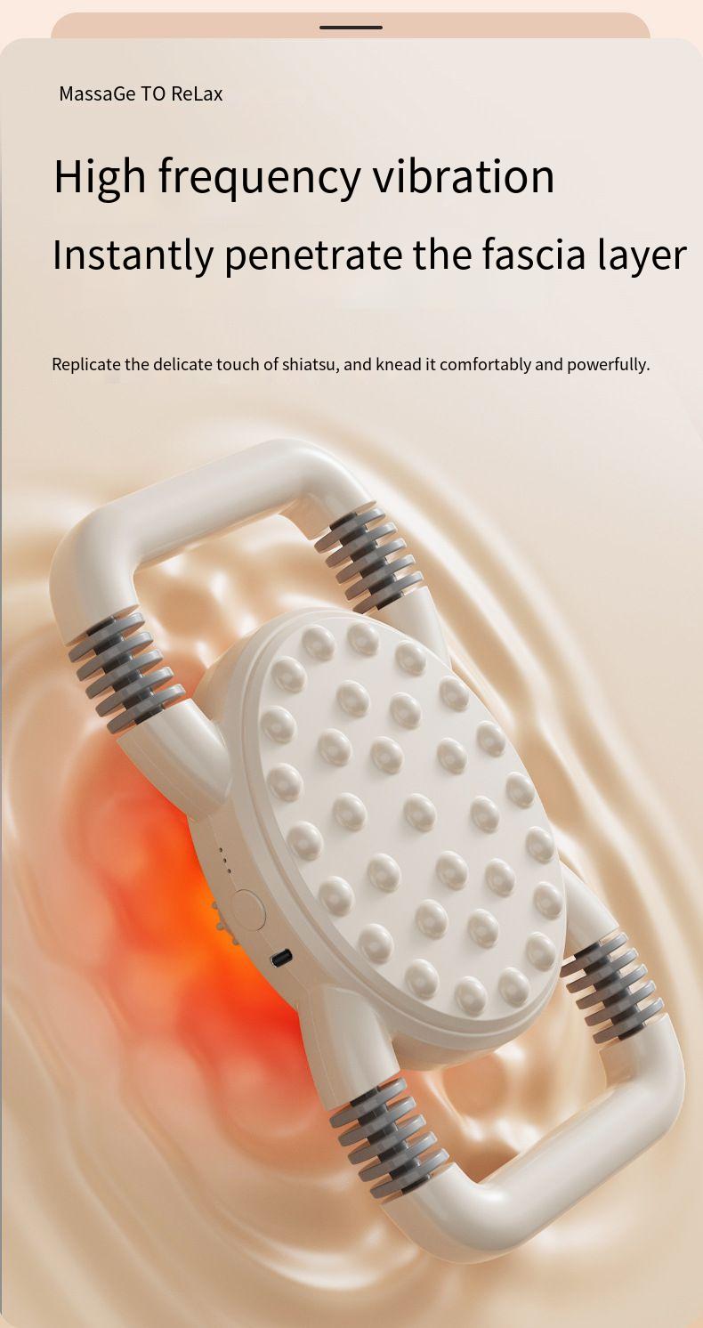 Sechs-Kopf-Faszienpistole für tiefe Rücken- und Taillenmassage mit hochfrequenter Vibration und Muskelentspannung, multifunktional mit mehreren Köpfen_voghion.com