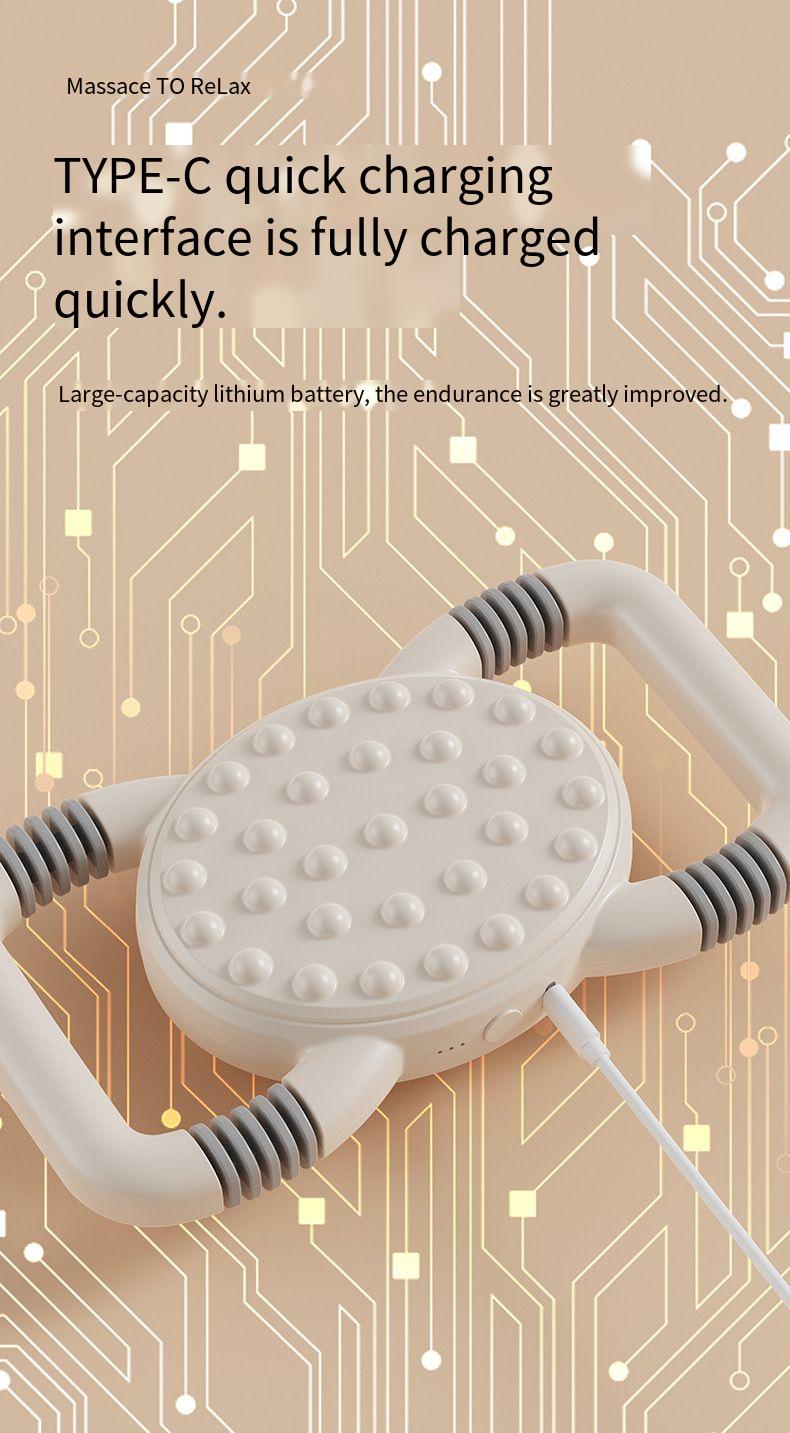 Sechs-Kopf-Faszienpistole für tiefe Rücken- und Taillenmassage mit hochfrequenter Vibration und Muskelentspannung, multifunktional mit mehreren Köpfen_voghion.com