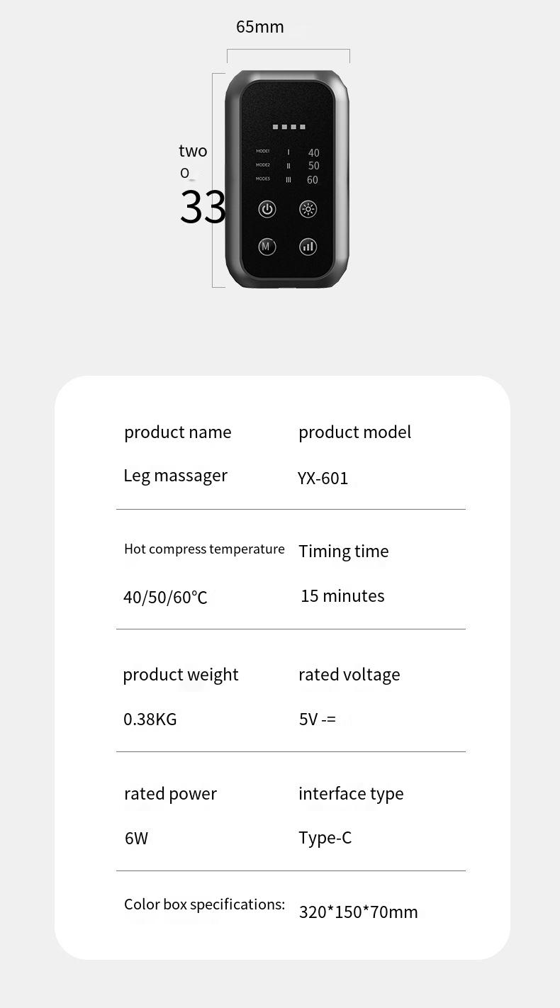 Elektrischer Waden-Airbag mit Luftdruckmassagegerät, Multifunktions-Massagegerät mit konstanter Temperatur, Wärmekompresse, Schönheits-Beine_voghion.com