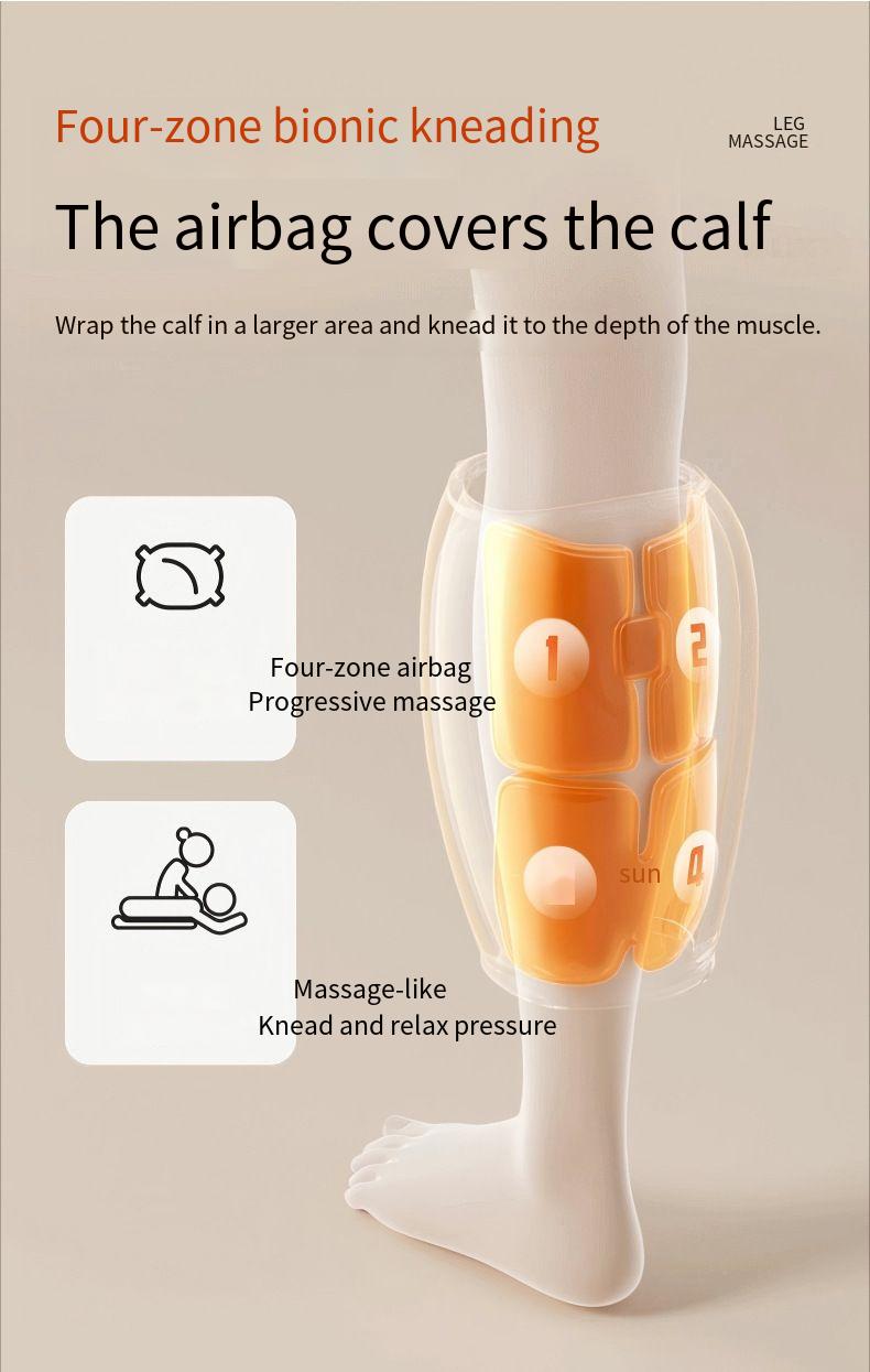 Elektrischer Waden-Airbag mit Luftdruckmassagegerät, Multifunktions-Massagegerät mit konstanter Temperatur, Wärmekompresse, Schönheits-Beine_voghion.com