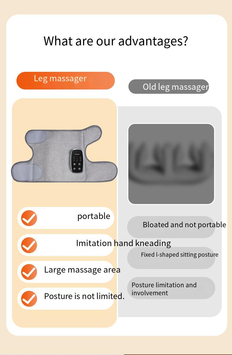 Elektrischer Waden-Airbag mit Luftdruckmassagegerät, Multifunktions-Massagegerät mit konstanter Temperatur, Wärmekompresse, Schönheits-Beine_voghion.com