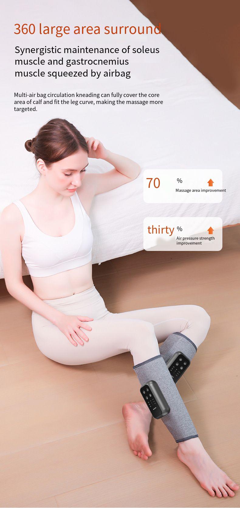 Elektrischer Waden-Airbag mit Luftdruckmassagegerät, Multifunktions-Massagegerät mit konstanter Temperatur, Wärmekompresse, Schönheits-Beine_voghion.com