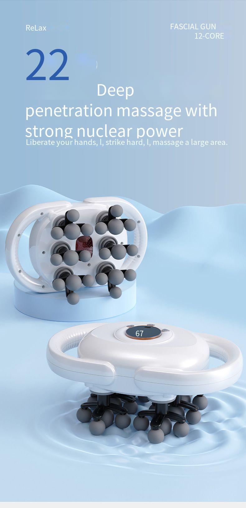 22-Head Multi-Head Fascia Muscle Massager Professional Grade Home Use Full Body Deep Relaxation High-Frequency Massage_voghion.com