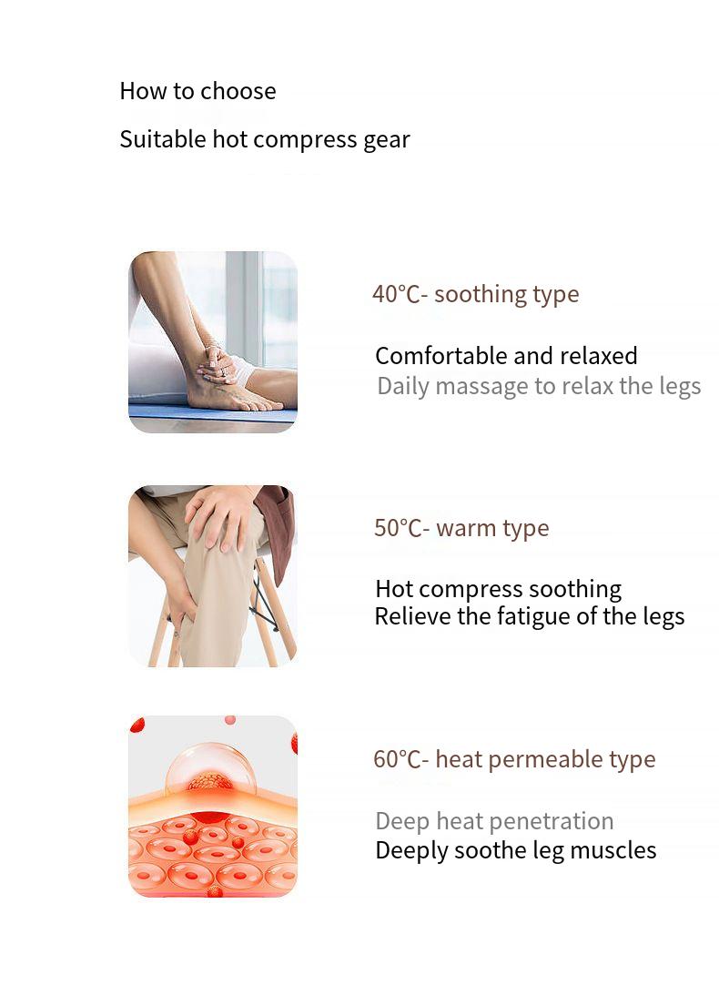 Elektrischer Waden-Airbag mit Luftdruckmassagegerät, Multifunktions-Massagegerät mit konstanter Temperatur, Wärmekompresse, Schönheits-Beine_voghion.com