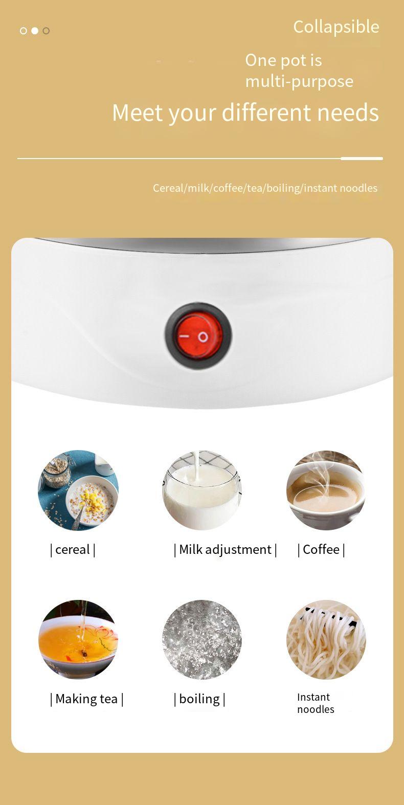 Foldable Silicone Electric Kettle For Business Travel & Dorms_voghion.com