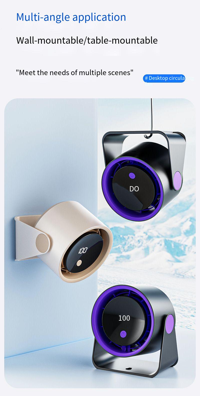 Usb Desk Fan Rechargeable High Speed Portable Office Cooling Fan_voghion.com
