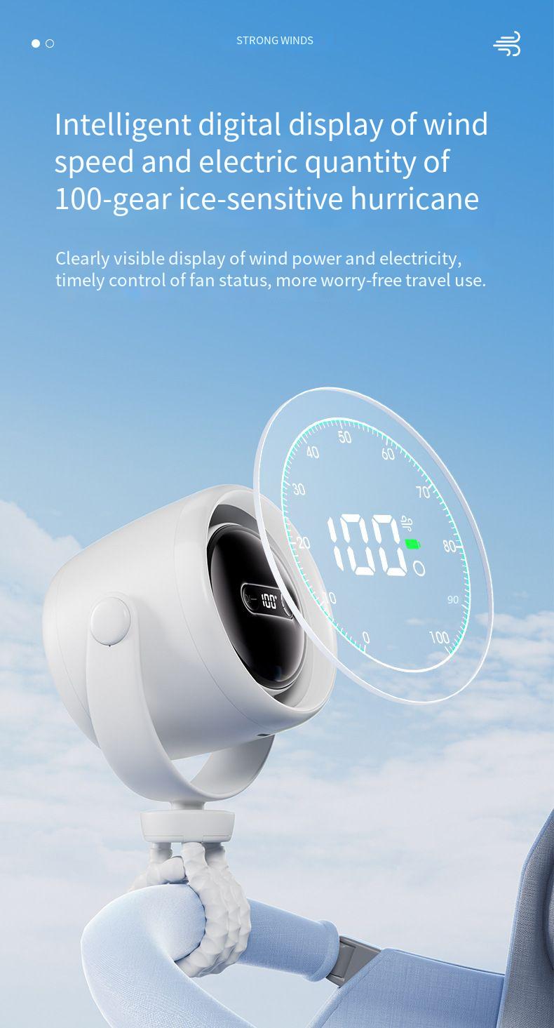 Kleiner Lenkerventilator mit USB-Ladefunktion, geräuschlos, Mini, geeignet für Kinderwagen_voghion.com