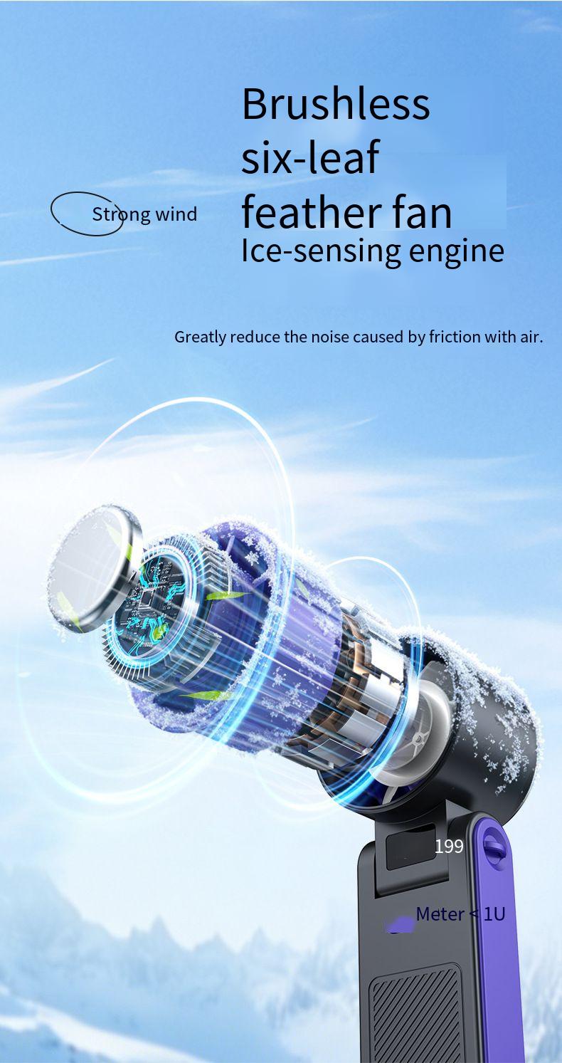Refrigerating Handheld Powerful Foldable Neck-hanging Mini Fan, Rechargeable_voghion.com