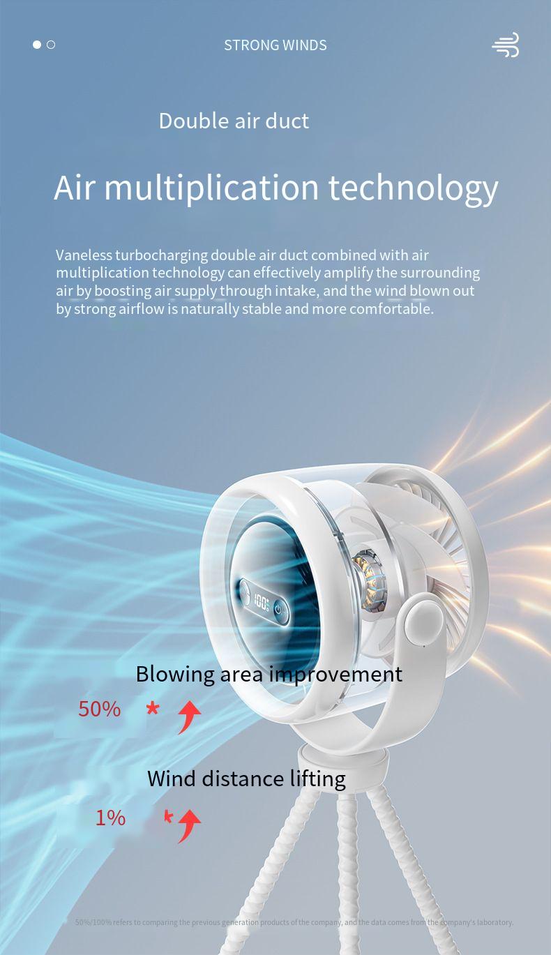 Kleiner Lenkerventilator mit USB-Ladefunktion, geräuschlos, Mini, geeignet für Kinderwagen_voghion.com