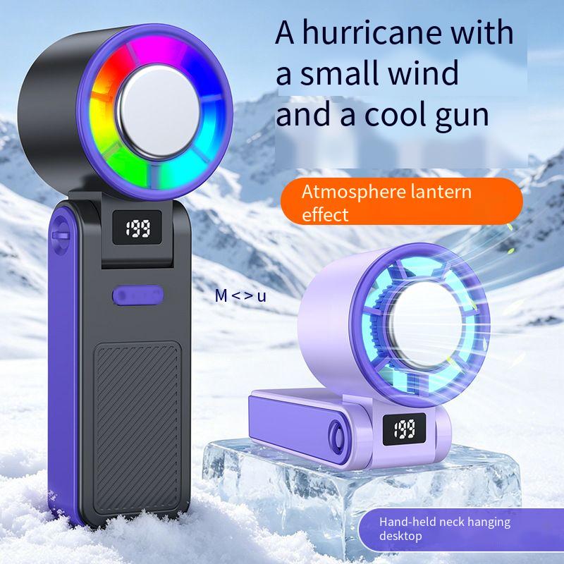 Refrigerating Handheld Powerful Foldable Neck-hanging Mini Fan, Rechargeable_voghion.com